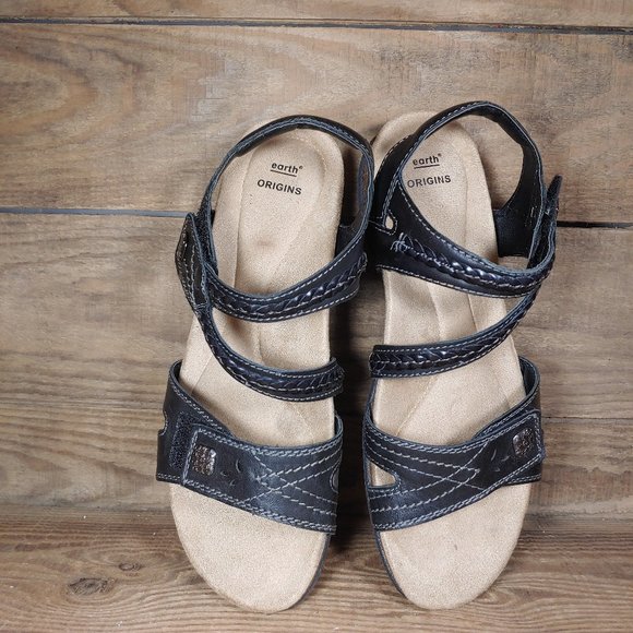Earth Origins Shoes | Earth Origins Womens Bosk Benson Black Sandals